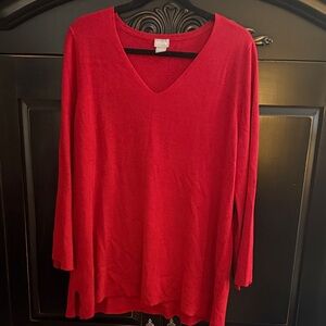 Chico's Women's Red V-Neck Sweater